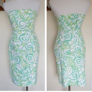 Lilly Pullitzer Classic Koi Fish Strapless Dress